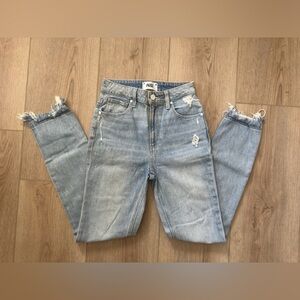 PAIGE Blue Ankle Cropped Jeans with Distressed Details 🤍🤍